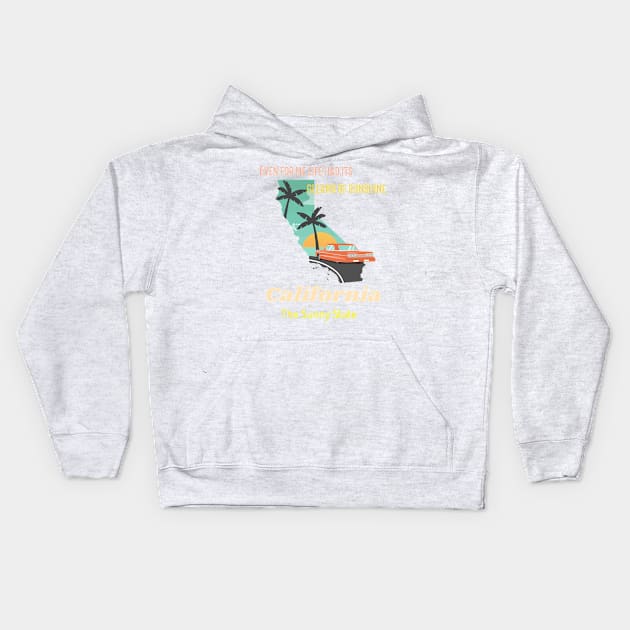 California the Sunny State Kids Hoodie by Azamerch